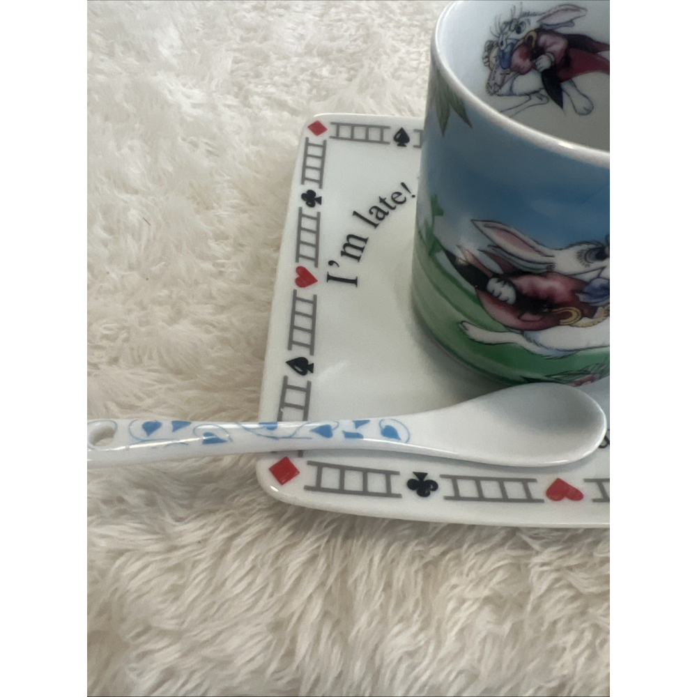 2010 Alice In Wonderland Tea Party 2 Teacups, Saucers, Spoons By Paul Cardew - Picture 4 of 16